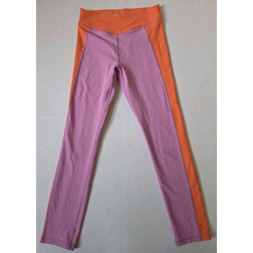 Old Navy Active PowerSoft High-Rise Leggings for Girls, Pink‎ with Orange- 10/12
